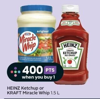 Sobeys HEINZ Ketchup or KRAFT Miracle Whip 1.5 L offer