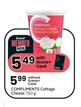 Sobeys COMPLIMENTS Cottage Cheese 750 g offer