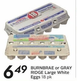 Sobeys BURNBRAE or GRAY RIDGE Large White Eggs offer