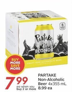 Sobeys PARTAKE Non-Alcoholic Beer 4 x 355 mL offer
