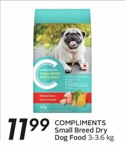 Sobeys COMPLIMENTS Small Breed Dry Dog Food 3 - 3.6 kg offer