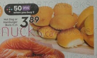 Sobeys Hot Dog or Hamburger Buns 8 pk offer