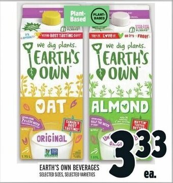 Metro EARTH'S OWN BEVERAGES offer