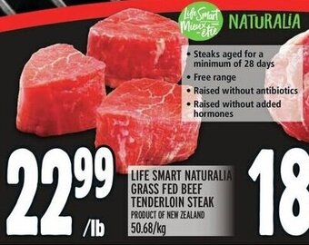 Metro LIFE SMART NATURALIA GRASS FED BEEF TENDERLOIN STEAK offer