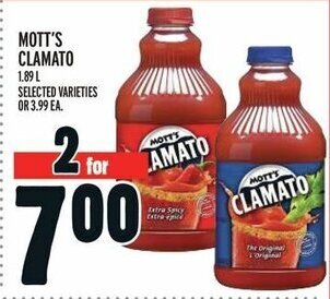 Metro MOTT'S CLAMATO 1.89 L offer