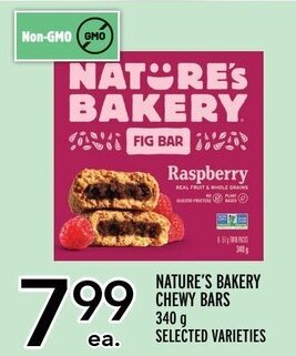 Metro NATURE'S BAKERY CHEWY BARS 340 g offer