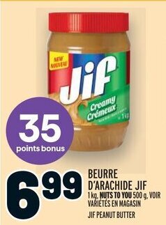 Metro BEURRE D'ARACHIDE JIF offer
