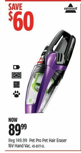 Canadian Tire Pet Pro Pet Hair Eraser 16V Hand Vac offer