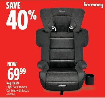 Canadian Tire High-Back Booster Car Seat with Latch offer