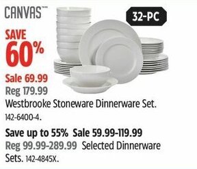 Canadian Tire Westbrooke Stoneware Dinnerware Set offer