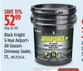 Canadian Tire Black Knight 5-Year Airport+ All-Season Driveway Sealer, 17L offer