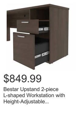 Costco Bestar upstand 2-piece l-shaped workstation with height-adjustable desk offer