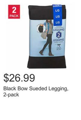 Costco Black bow sueded legging, 2-pack offer
