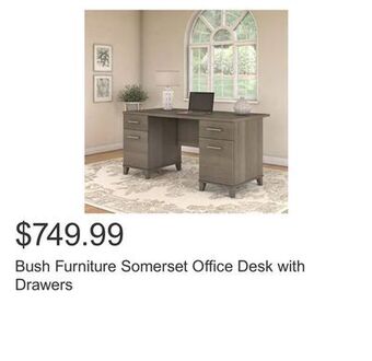 Costco Bush furniture somerset office desk with drawers offer