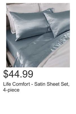 Costco Life comfort - satin sheet set, 4-piece offer