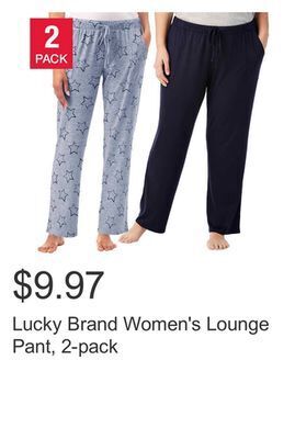 Costco Lucky brand women's lounge pant, 2-pack offer