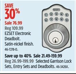 Canadian Tire EZSET Electronic Deadbolt offer