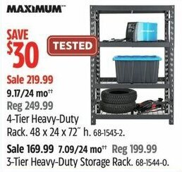 Canadian Tire 4-Tier Heavy-Duty Rack. 48 x 24 x 72" h offer
