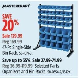 Canadian Tire 47-Pc Single-Side Bin Rack offer
