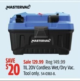 Canadian Tire 11L 20V Cordless Wet/Dry Vac offer