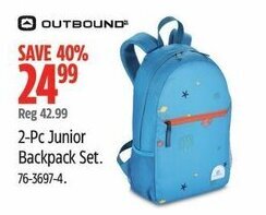 Canadian Tire OUTBOUND 2-Pc Junior Backpack Set offer
