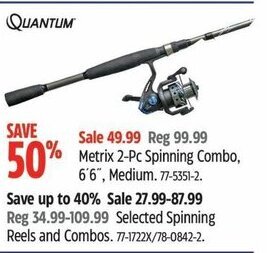 Canadian Tire Metrix 2-Pc Spinning Combo, 6"6", Medium offer