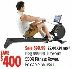Canadian Tire 550R Fitness Rower. Foldable. 184-1274-4. offer