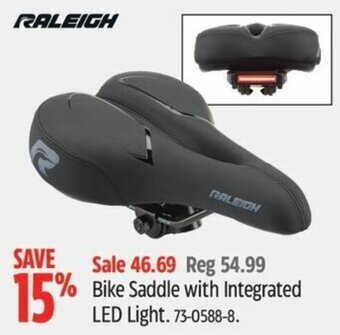 Canadian Tire RALEIGH Bike Saddle with Integrated LED Light. 73-0588-8. offer