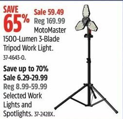 Canadian Tire MotoMaster 1500-Lumen 3-Blade Tripod Work Light. 37-4643-0. offer