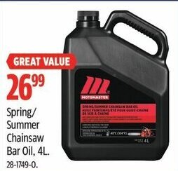 Canadian Tire Spring/ Summer Chainsaw Bar Oil, 4L. offer