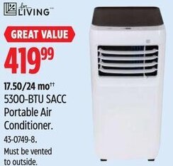 Canadian Tire for Living 5300-BTU SACC Portable Air Conditioner. offer