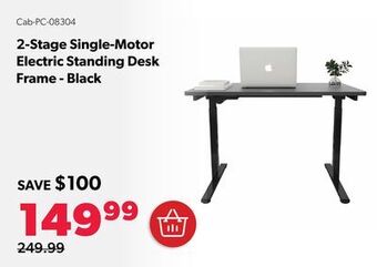 Shopper+ 2-stage single-motor electric standing desk frame - black offer