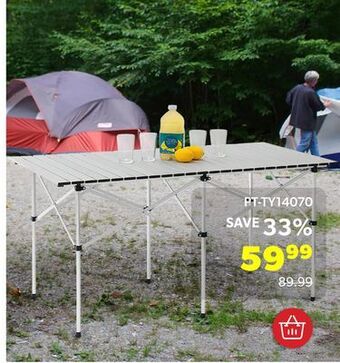 Shopper+ Folding portable aluminum rectangle camping table with carrying bag, 55 x 27.5 - phat™ offer