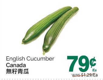 T&T Supermarket English Cucumber offer