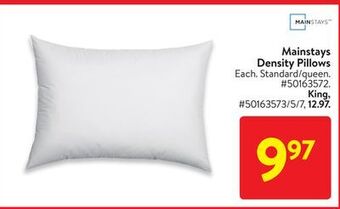 Walmart Mainstays density pillows offer