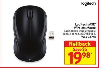 Walmart Logitech m317 wireless mouse offer