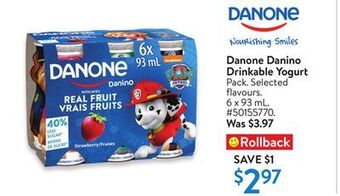Walmart Danone danino drinkable yogurt offer