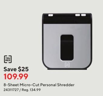 Staples Tru red 8-sheet micro-cut personal shredder offer