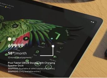 Staples Google pixel 10.95 tablet with charging speaker dock offer