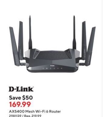Staples D-link ax5400 mesh wi-fi 6 router offer
