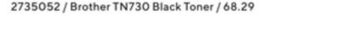 Staples Brother tn730 black toner offer