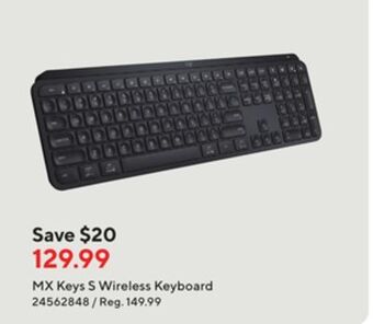 Staples Logitech mx keys s wireless keyboard offer