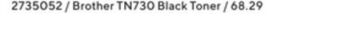 Staples Brother tn730 black toner cartridge, standard yield offer