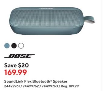 Staples Bose soundlink flex bluetooth speaker offer