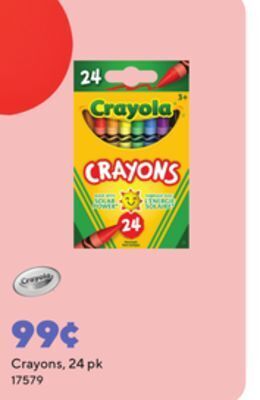 Staples Crayola crayons, 24 pk offer
