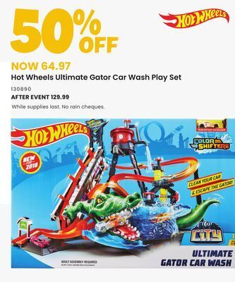 Toys R us Hot wheels ultimate gator car wash play set offer
