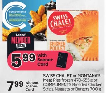 Sobeys Swiss chalet or montana's meat pies offer