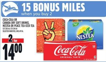 Metro Coca-cola or canada dry soft drinks, nestea or peace tea iced tea offer