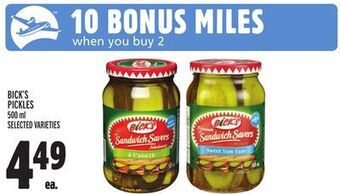 Metro Bick's pickles offer