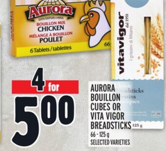 Metro Aurora bouillon cubes or vita vigor breadsticks offer